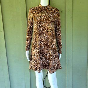 NWT QED London Leopard Stretch Jersey Mini Dress US 4 UK 8 EU 36